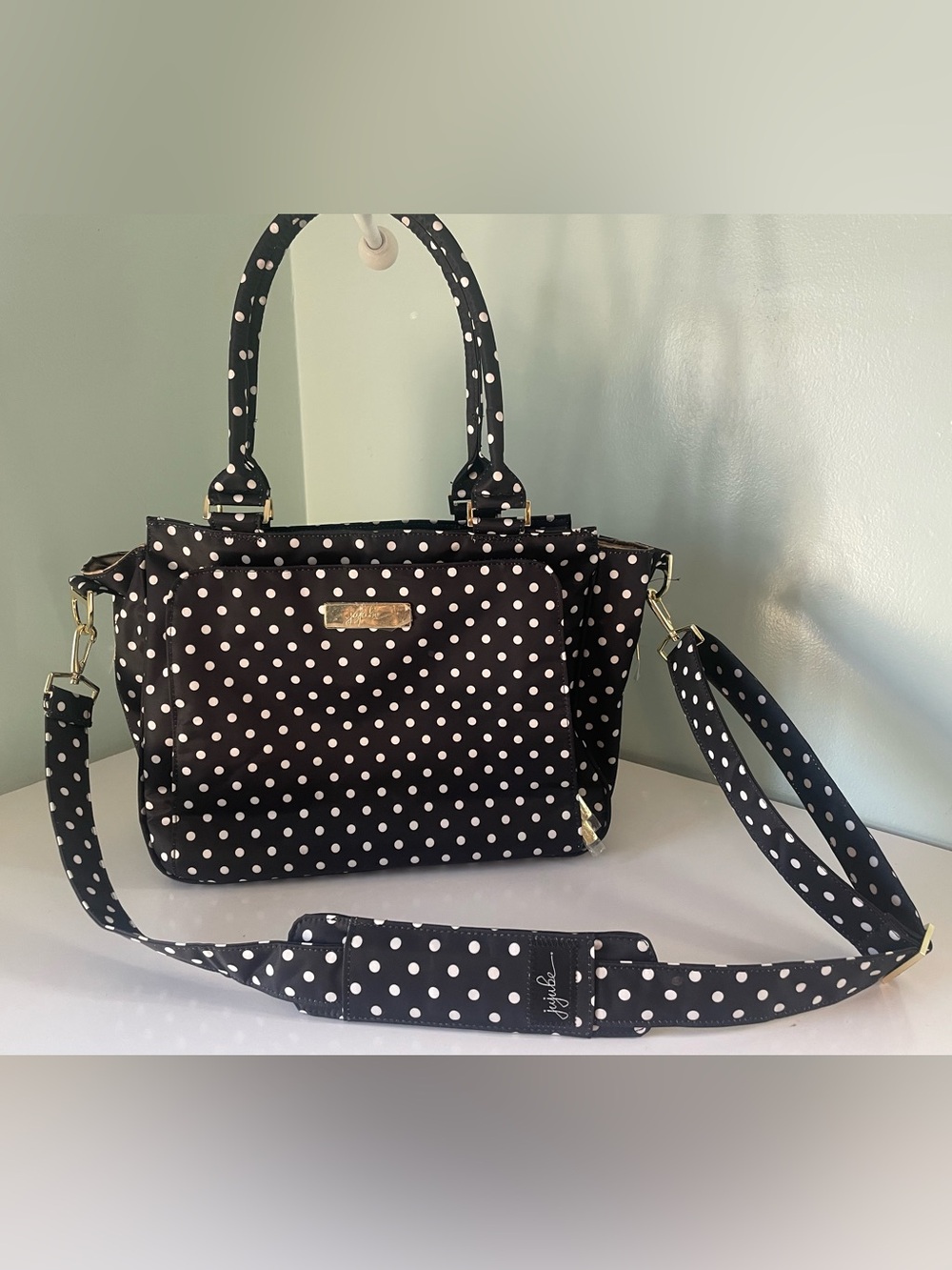 Jujube Baby Diaper Bag Polka Dot Shoulder Handbag with Changing Pad New